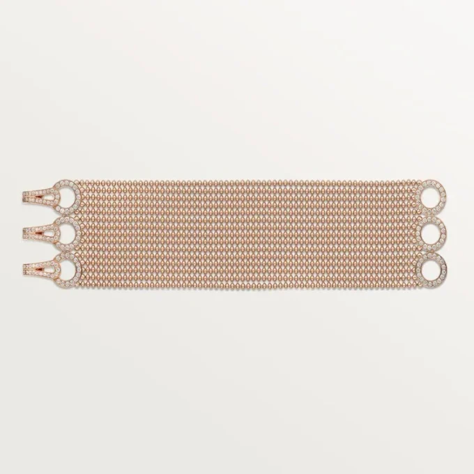 Agrafe-armbånd, medium modell, halvpavé