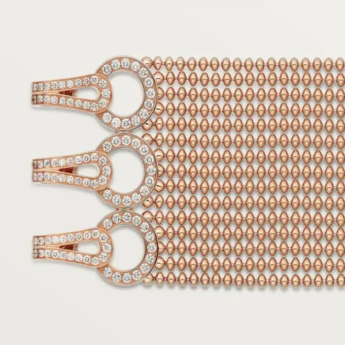 Agrafe-armbånd, medium modell, halvpavé