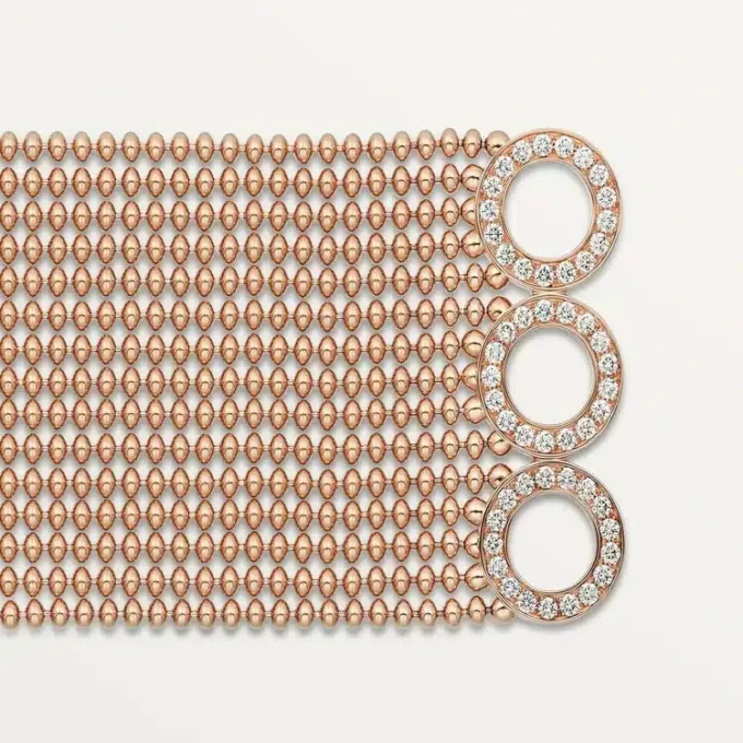 Agrafe-armbånd, medium modell, halvpavé