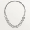 Agrafe-halskjede, briljantslipte diamanter, pavé