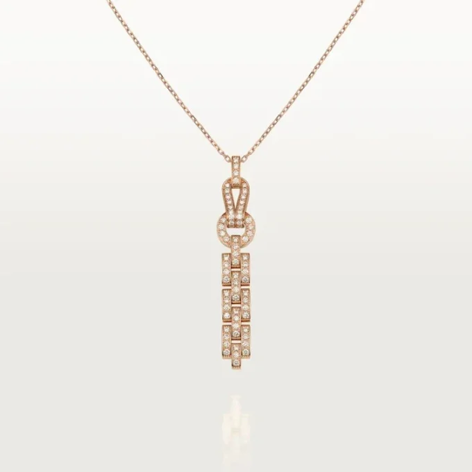 Agrafe-halskjede – rosa gull, diamanter – Cartier
