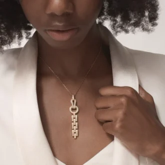 Agrafe-halskjede – rosa gull, diamanter – Cartier Agrafe-halskjede – rosa gull, diamanter – Cartier