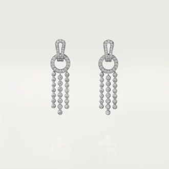 Agrafe-øreringer, briljantslipte diamanter, pavé