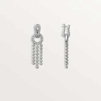 Agrafe-øreringer, briljantslipte diamanter, pavé