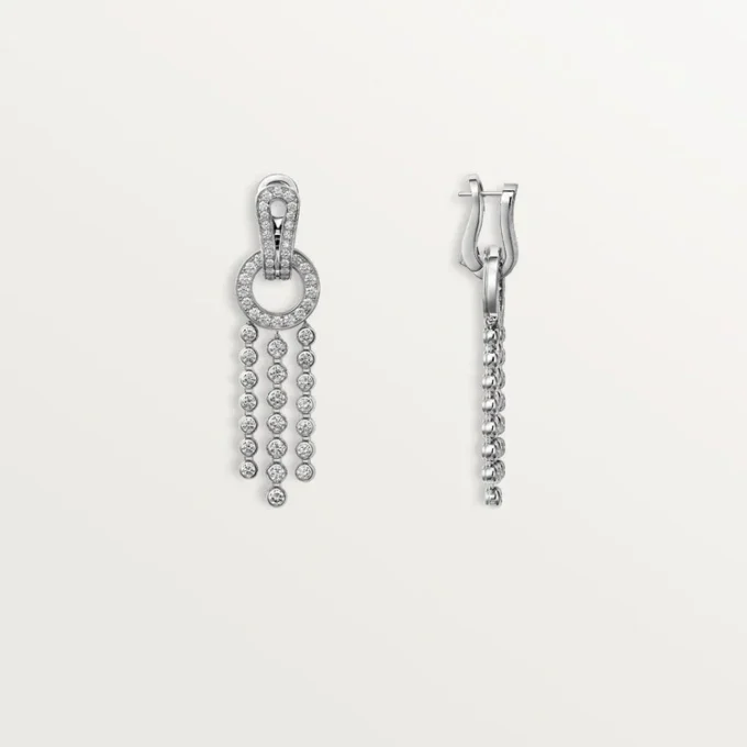 Agrafe-øreringer, briljantslipte diamanter, pavé