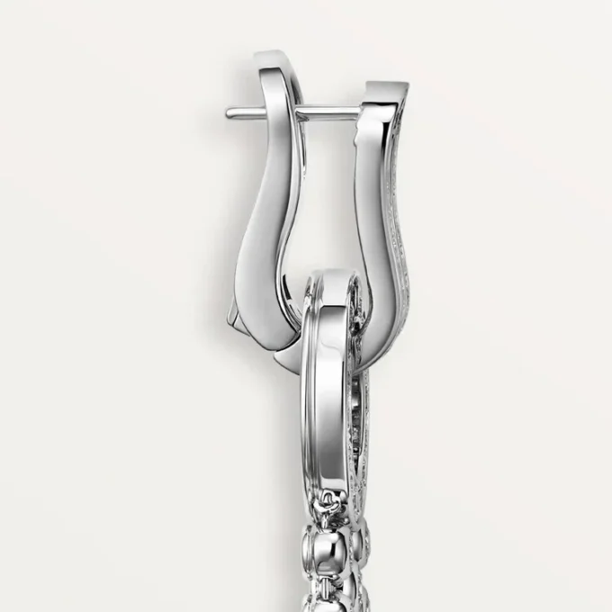 Agrafe-øreringer, briljantslipte diamanter, pavé