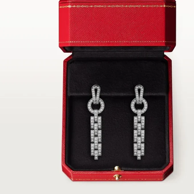 Agrafe-øreringer – hvitt gull, diamanter – Cartier