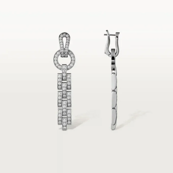 Agrafe-øreringer – hvitt gull, diamanter – Cartier