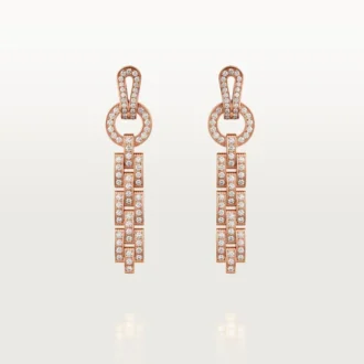 Agrafe-øreringer – rosa gull, diamanter – Cartier