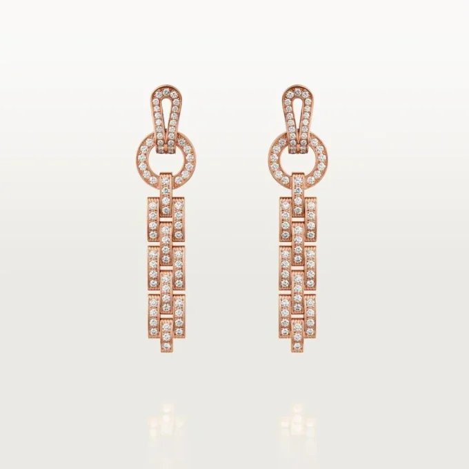 Agrafe-øreringer – rosa gull, diamanter – Cartier