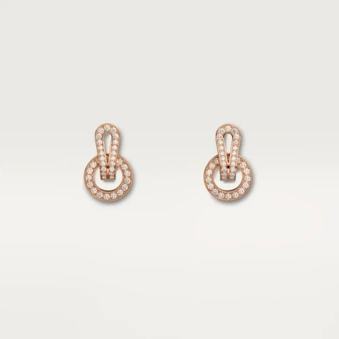 Agrafe-øreringer – rosa gull, diamanter – Cartier