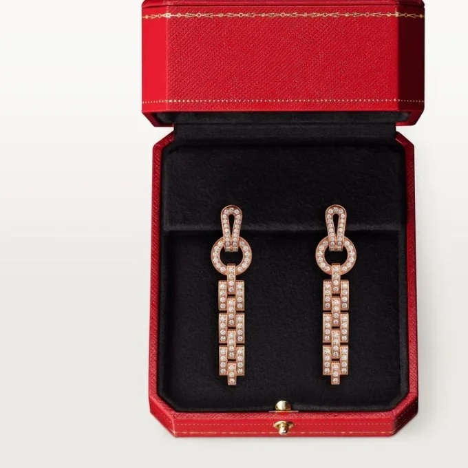 Agrafe-øreringer – rosa gull, diamanter – Cartier