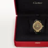 Andre Panthere-smykkeklokker – 41 mm, mekanisk urverk med håndopptrekking, 18 karat gult gull, diamanter, utskiftbare lærremmer – Cartier