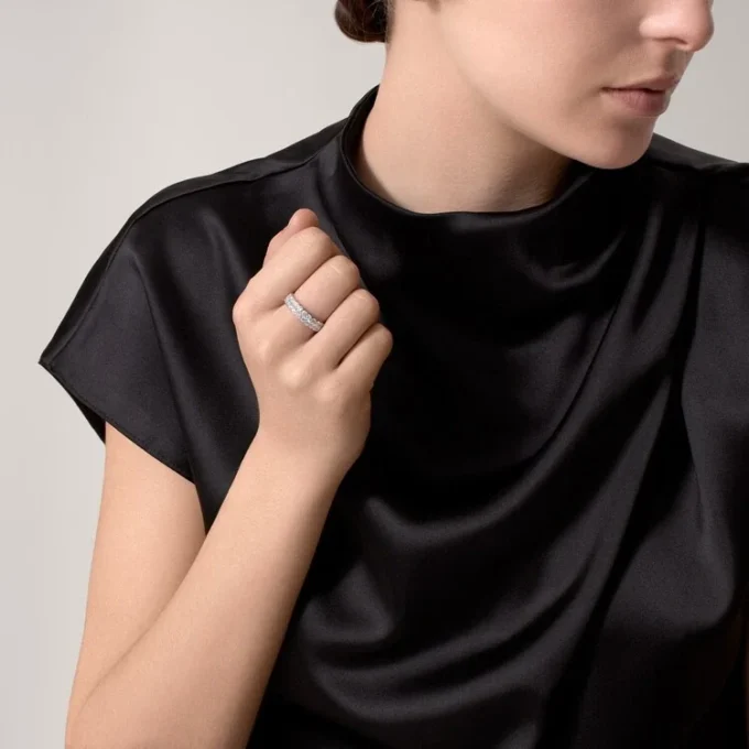 Broderie De Cartier gifteringsbånd – hvitt gull, diamanter – Cartier