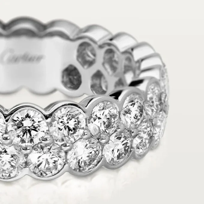 Broderie De Cartier gifteringsbånd – hvitt gull, diamanter – Cartier