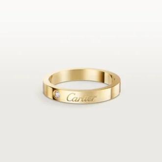 C De Cartier giftering, 3 mm bredde, 1 diamant