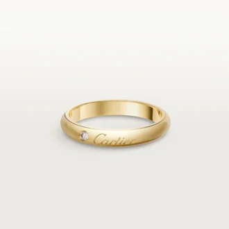C De Cartier giftering, 3 mm bredde, 1 diamant