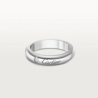 C De Cartier giftering, 4 mm bredde, 1 diamant