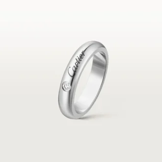 C De Cartier giftering, 4 mm bredde, 1 diamant