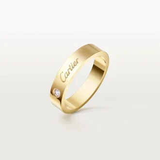 C De Cartier gifterings, 4 mm bredde, 1 diamant