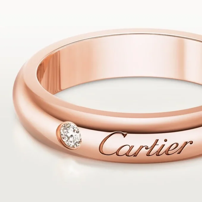 C De Cartier gifterings, 4 mm bredde, 1 diamant C De Cartier gifterings, 4 mm bredde, 1 diamant