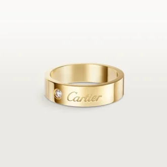 C De Cartier gifterings, 5 mm bredde, 1 diamant