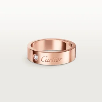 C De Cartier gifterings, 5 mm bredde, 1 diamant