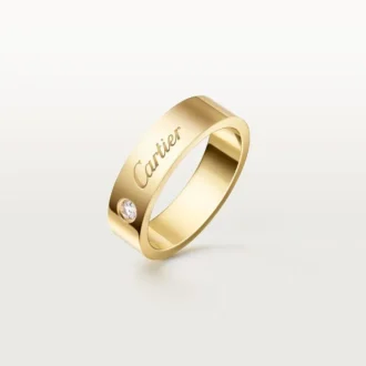 C De Cartier gifterings, 5 mm bredde, 1 diamant