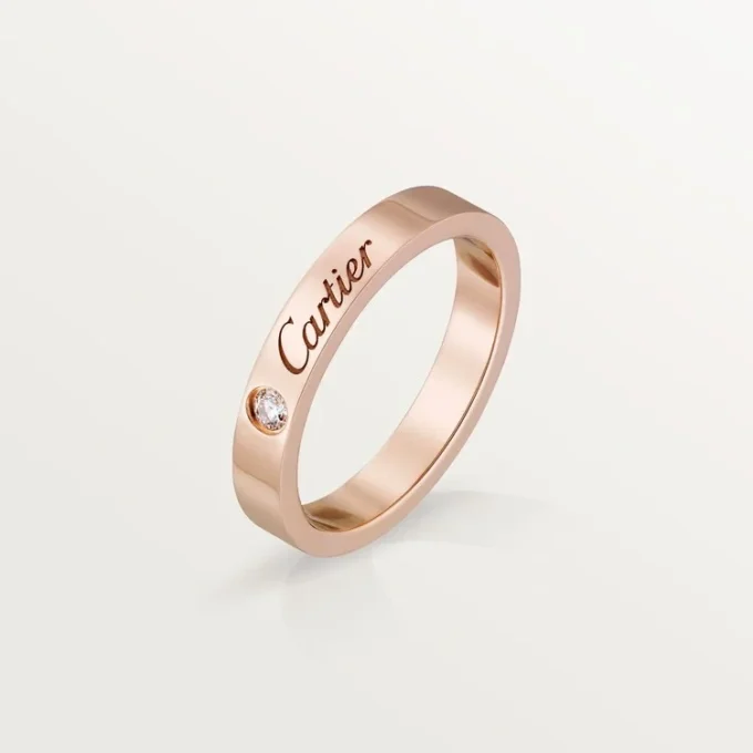 C De Cartier gifteringsbånd – rosa gull, diamant – Cartier