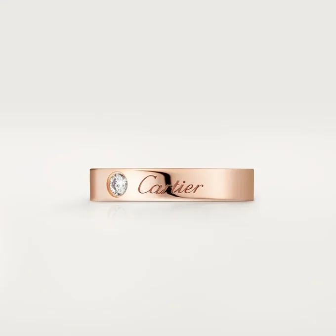 C De Cartier gifteringsbånd – rosa gull, diamant – Cartier