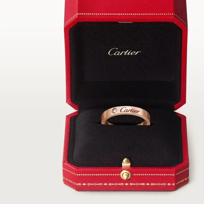 C De Cartier gifteringsbånd – rosa gull, diamant – Cartier