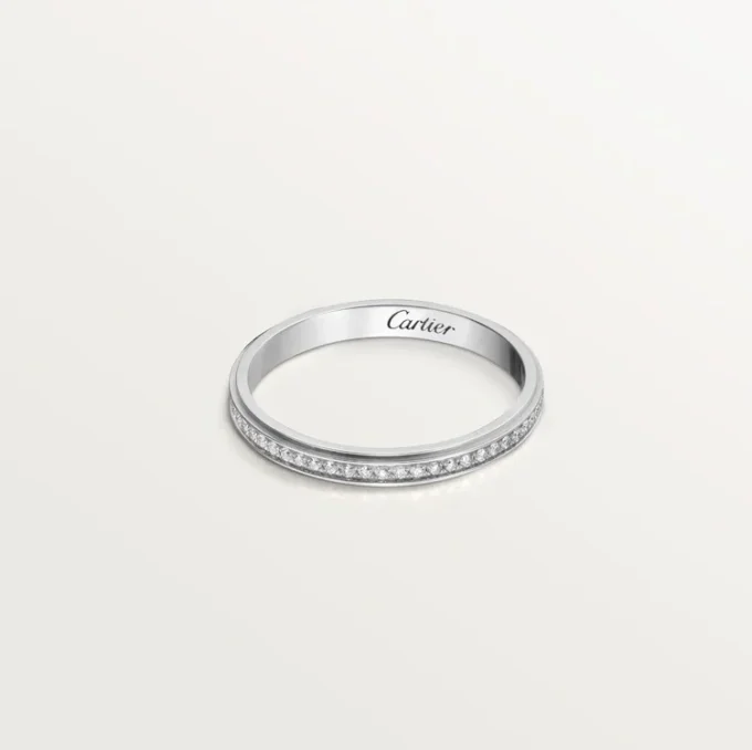 Cartier D’amour gifteringsbånd – platina, diamanter – Cartier