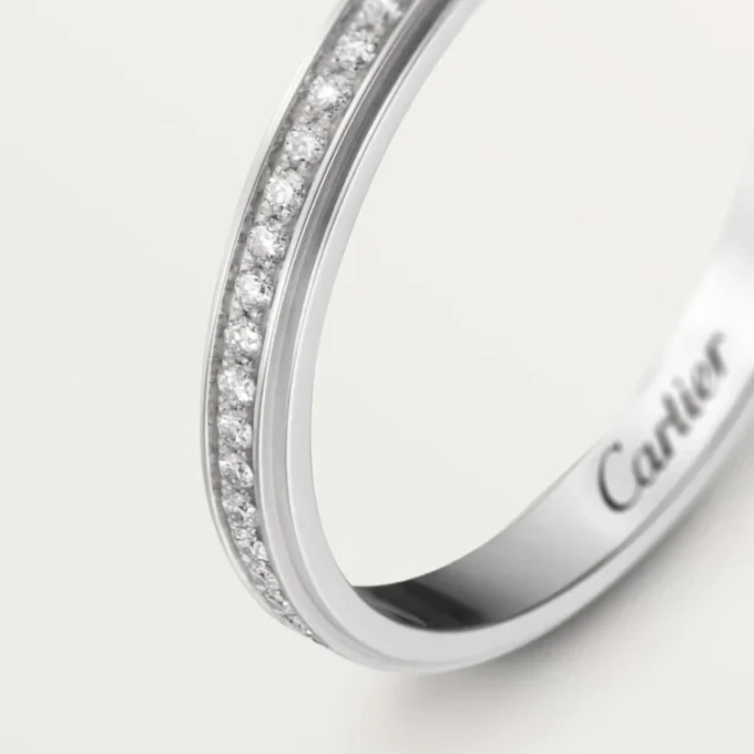 Cartier D’amour gifteringsbånd – platina, diamanter – Cartier