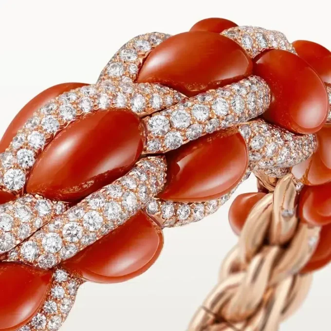 Cartier Libre Tressage-armbånd, korall