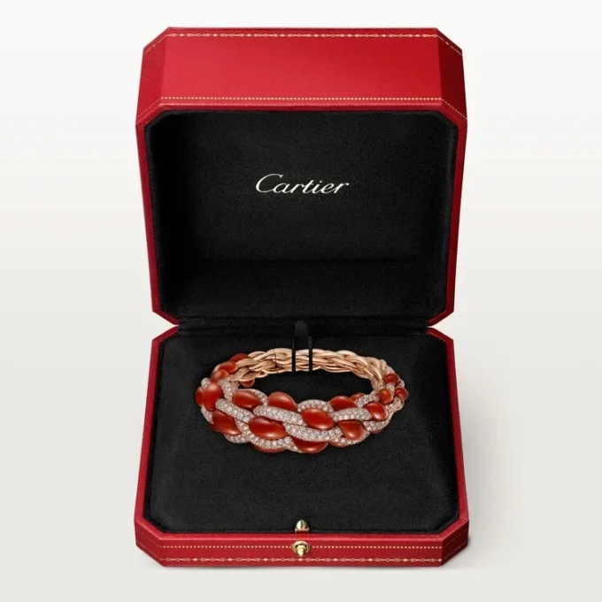 Cartier Libre Tressage-armbånd, korall