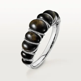 Cartier Libre Tressage-armbånd, obsidian, diamanter