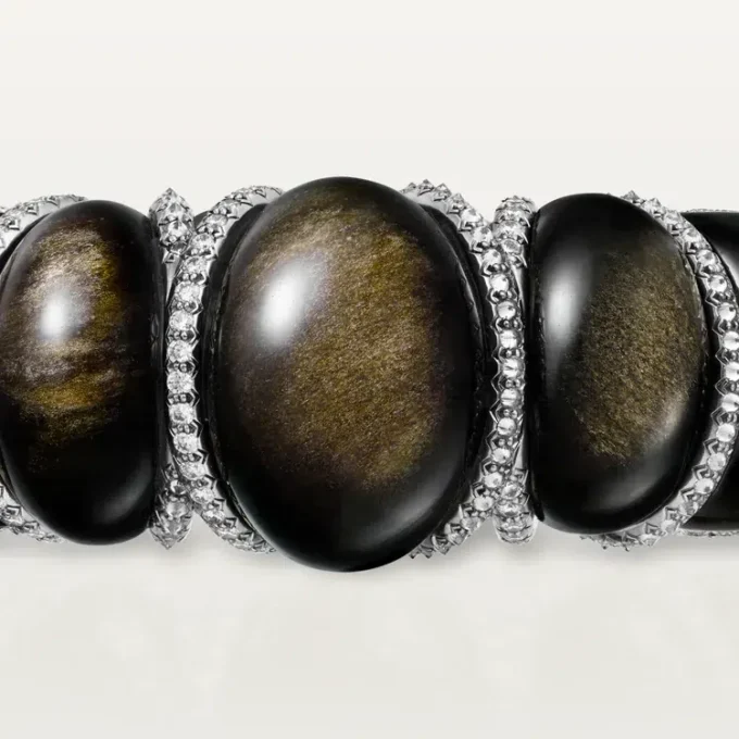 Cartier Libre Tressage-armbånd, obsidian, diamanter