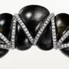 Cartier Libre Tressage-armbånd, obsidian, diamanter