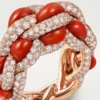Cartier Libre Tressage-ring, korall