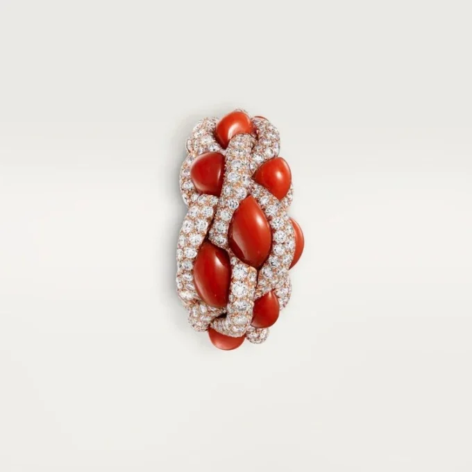 Cartier Libre Tressage-ring, korall