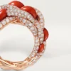 Cartier Libre Tressage-ring, korall