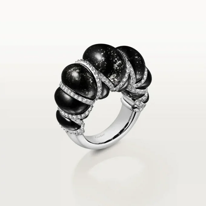 Cartier Libre Tressage-ring, metakvartsitt, diamanter