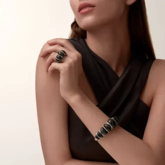 Cartier Libre Tressage-ring, obsidian, diamanter