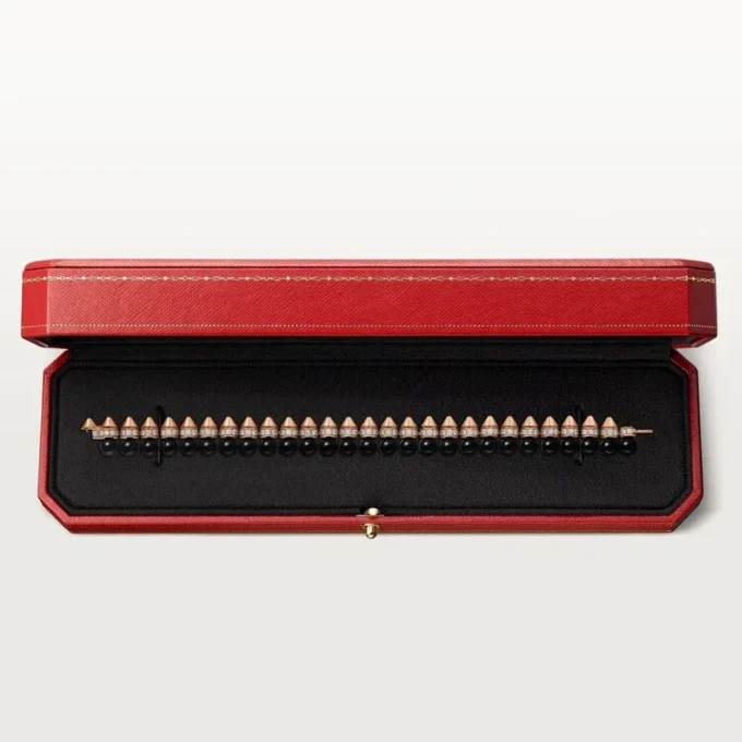 Clash De Cartier-armbånd, fleksibelt, onyx, ekstra stor modell, diamanter