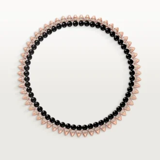 Clash De Cartier-halskjede, fleksibelt, onyx, ekstra stor modell, diamanter