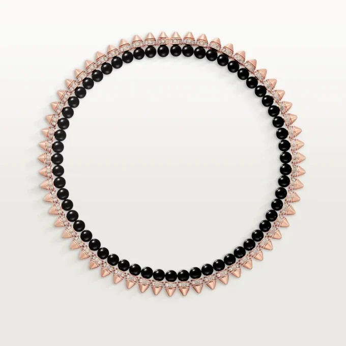 Clash De Cartier-halskjede, fleksibelt, onyx, ekstra stor modell, diamanter