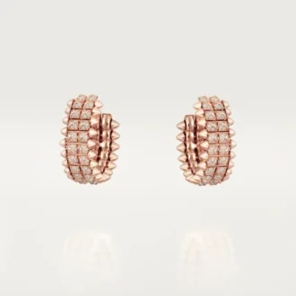 Clash De Cartier hoop-øreringer, dobbel rad, pavé