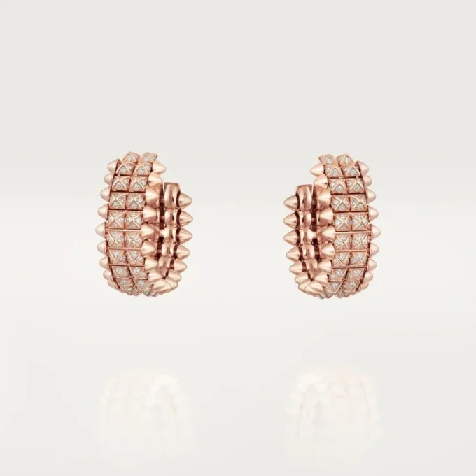 Clash De Cartier hoop-øreringer, dobbel rad, pavé