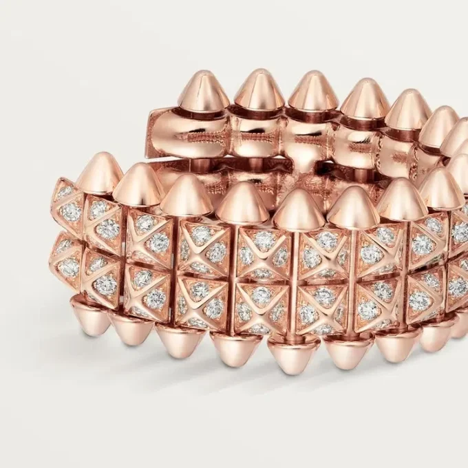 Clash De Cartier hoop-øreringer, dobbel rad, pavé
