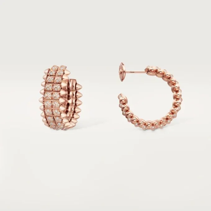 Clash De Cartier hoop-øreringer, dobbel rad, pavé